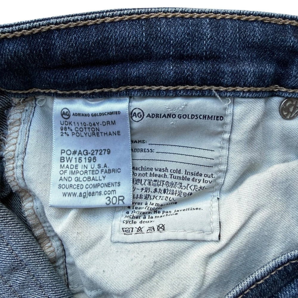 AG Adriano Goldschmied The Stilt Cigarette Leg Jeans Size 30R - Picture 6 of 6